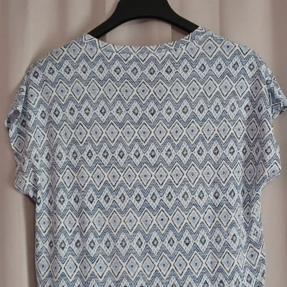 Orvis Cap Sleeve V-Neck Tunic Style Top High/Low Hem Stretch